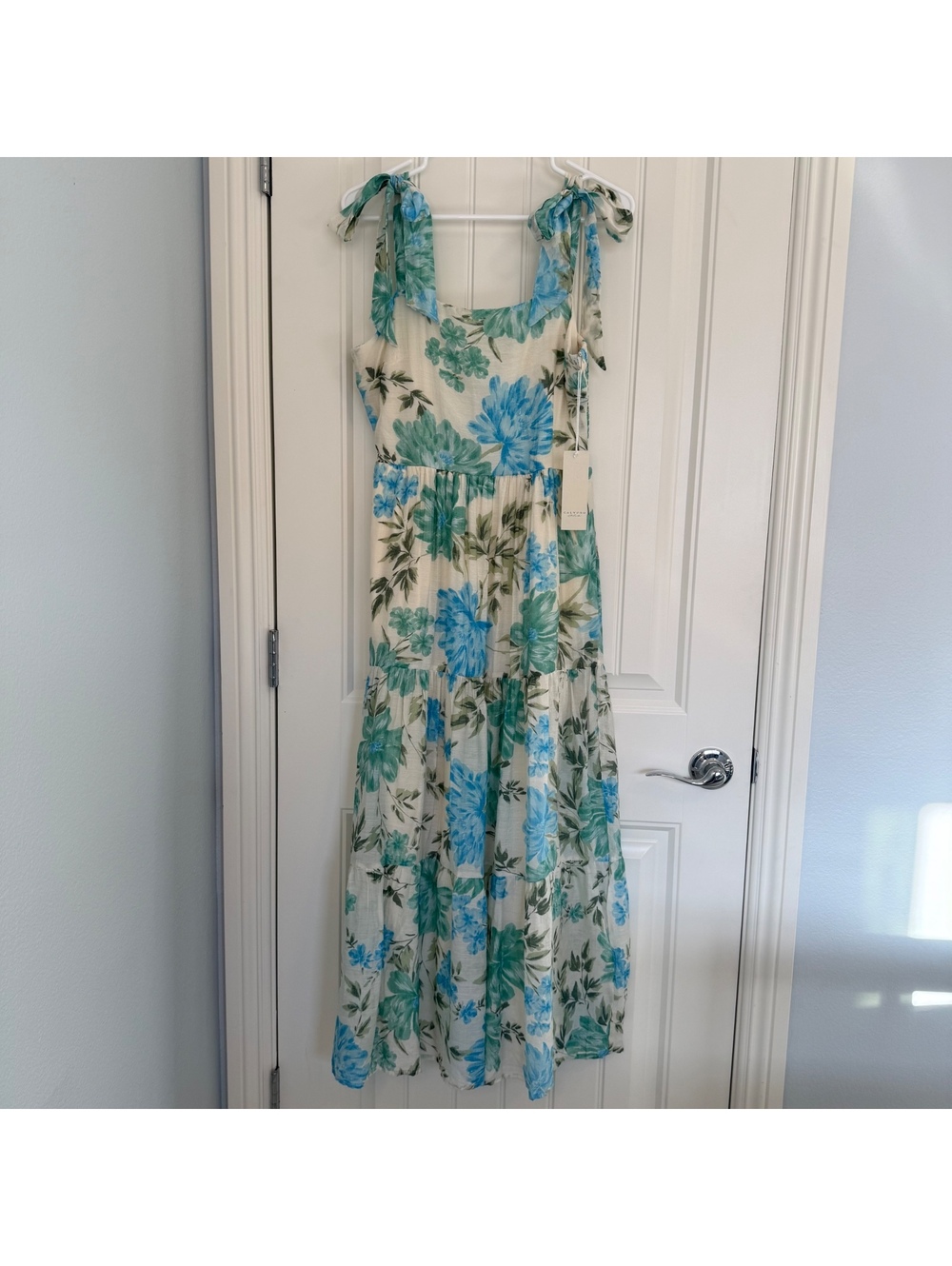 NWT Calypso St. Barth Floral Maxi Dress with Tie Straps Size 8